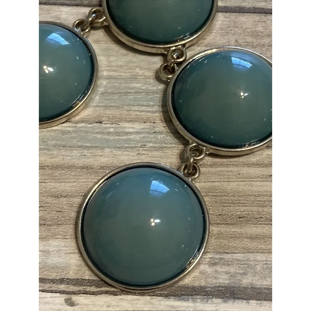 Banana Republic BR Necklace Statement Gold Tone Green Teal‎ 18